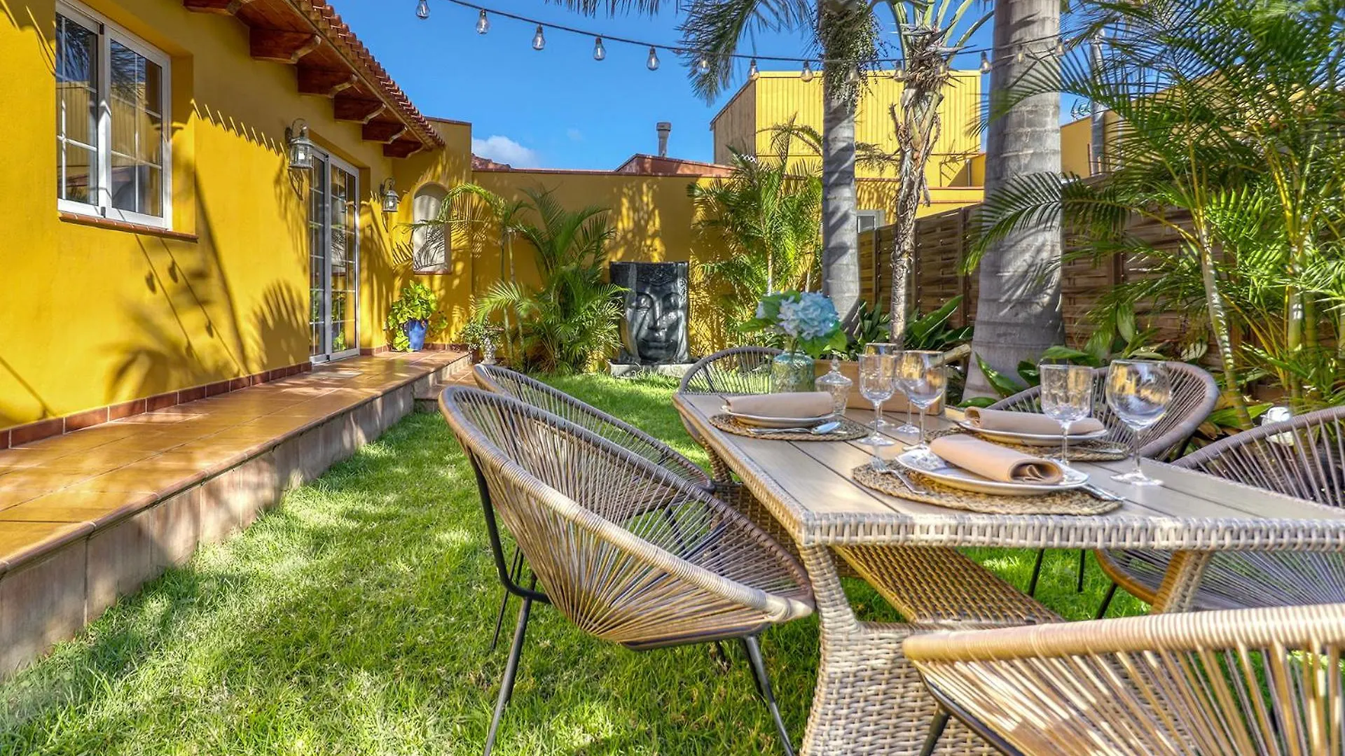 別荘 イコー・デ・ロス・ビノス Casa Vista Teide Con Jardin, Barbacoa Y Fuente Zenヴィラ スペイン